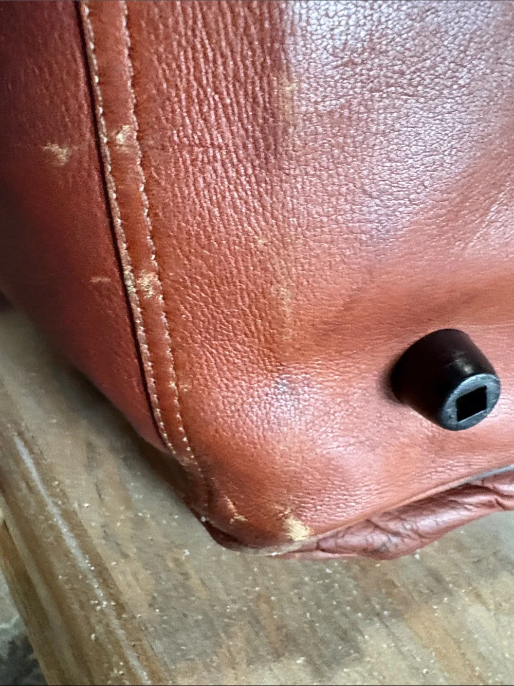 Leather Weekender Duffel Bag - Brown